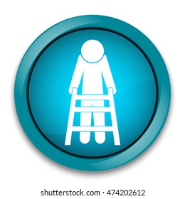 Elderly and walker sign, icon vector illustration