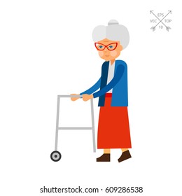 Elderly Woman as Aging Concept Icon