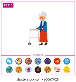 Elderly Woman as Aging Concept Icon