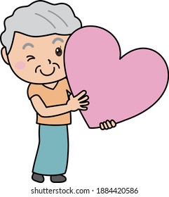 Elderly woman with a big heart