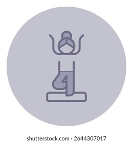 Elderly woman is engaged in meditation, sitting cross-legged on mat with hands raised. Relaxation and mindfulness concept
