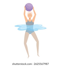 Elderly woman is enjoying her retirement by participating in water aerobics