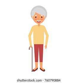 elderly woman grandmother character happy expression