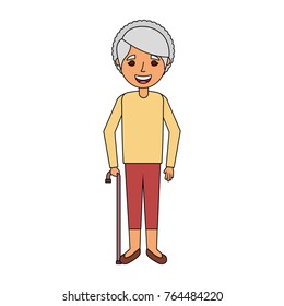 elderly woman grandmother character happy expression
