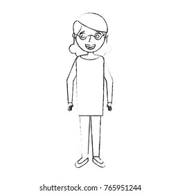 elderly woman grandmother character happy expression