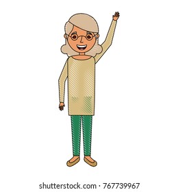 elderly woman grandmother character happy expression