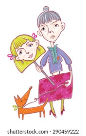 an elderly woman with a mask Girl