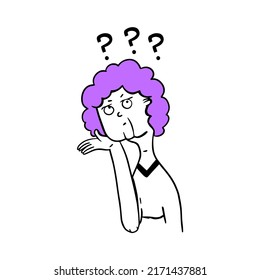 Elderly woman with mental problem dementia. Memory problem concept.