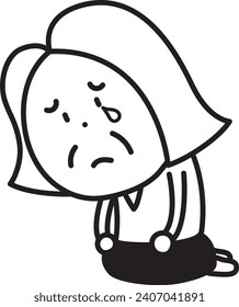 An elderly woman sitting down and feeling depressed