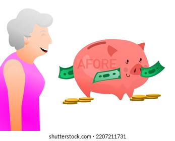 Elderly Woman Thinks About Her Afore Or Retirement Savings