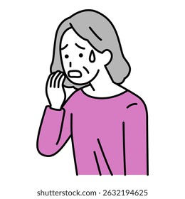 elderly woman who seems upset