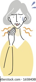 elderly woman who is worrying about bad breath