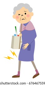Elderly women, knee pain