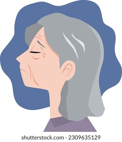 Elderly women who care about facial wrinkles