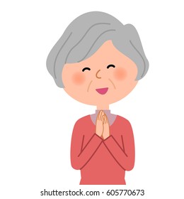 Elderly women,Be pleased