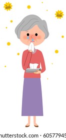 Elderly women,Hay fever