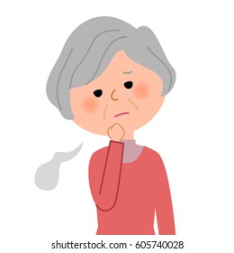 Elderly women,Sigh