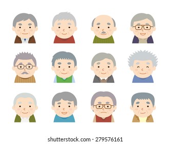 Elderly's hairstyle set