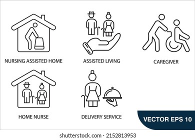 Eldery care icons set . Eldery care pack symbol vector elements for infographic web