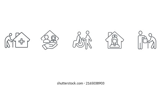 Eldery care icons  symbol vector elements for infographic web