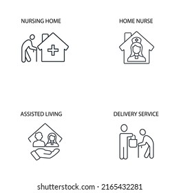 Eldery care icons  symbol vector elements for infographic web