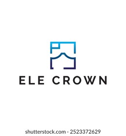 DESIGN DO LOGOTIPO ELE CROWN. ELEFANTE REI VETOR LOGO DESIGN. ELEPHANT KING LOGO VETORIAL.