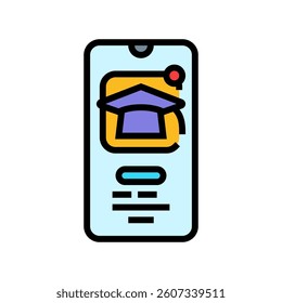 elearning app education platform color icon vector. elearning app education platform sign. isolated symbol illustration