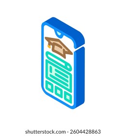 elearning app education platform isometric icon vector. elearning app education platform sign. isolated symbol illustration