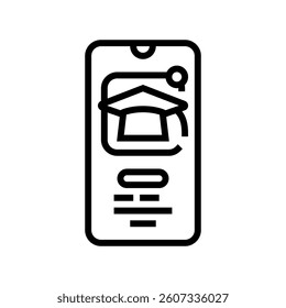 elearning app education platform line icon vector. elearning app education platform sign. isolated contour symbol black illustration