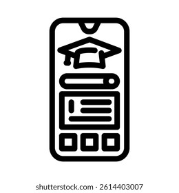 elearning app education platform line icon vector. elearning app education platform sign. isolated contour symbol black illustration