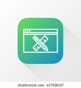 E-Learning application for mobile phone. Line flat vector icon, button and website design. Illustration isolated on white background. EPS 10 design, logo, app, infographic.
