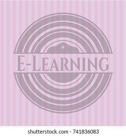E-Learning badge with pink background