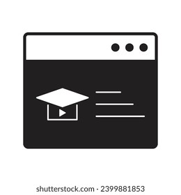 E-Learning Black Fill Icon Set. Symbol-Set für Online-Unterrichtselemente. Online-Unterricht, E-Learning, Videokurse, Abitur, Bildung Modernes. Black Fill Icon für Online Icon, ....
