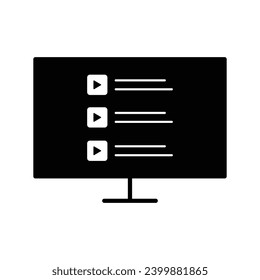 E-learning Black Fill icon set. Online education Elements icon set. Online tuition, e-learning, video courses, Graduation, Education Modern. Black Fill Icon for online Icon, ....