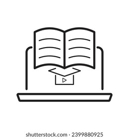 E-learning Black and White icon set. Online education Elements Outline editable icon set. Thin line icons set. Smart Learning. Online tuition, e-learning, video courses, Graduation, Education Modern.