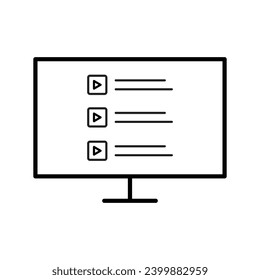 E-learning Black and White icon set. Online education Elements Outline editable icon set. Thin line icons set. Smart Learning. Online tuition, e-learning, video courses, Graduation, Education Modern.	