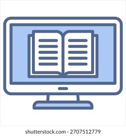 Ilustração de Vetor de Ícone Azul de E-Learning