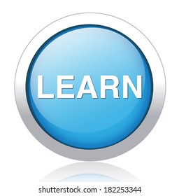 e-learning blue  web glossy icon