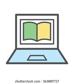 Elearning Bold Icon Illustration