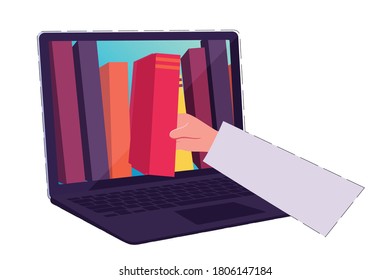 E-learning book and laptop online Lecture