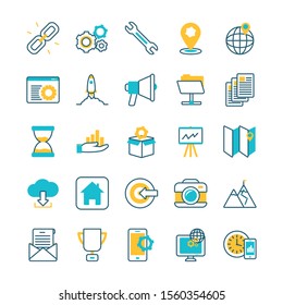 elearning and business set icons vector illustration design