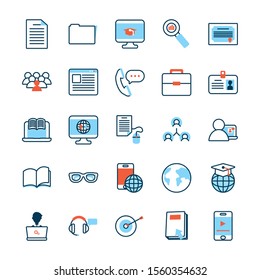 elearning and business set icons vector illustration design