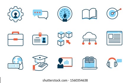 elearning and business set icons vector illustration design