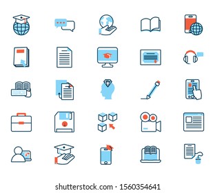 elearning and business set icons vector illustration design