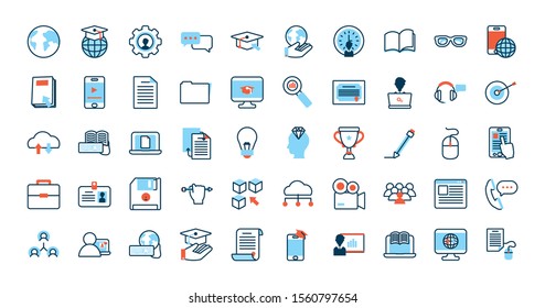 elearning and business set icons vector illustration design