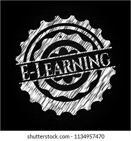 E-Learning chalk emblem