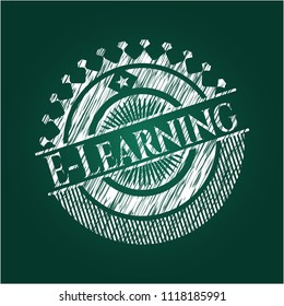 E-Learning chalkboard emblem