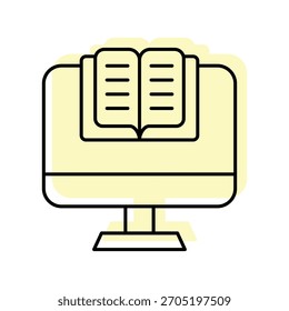 Elearning color shadow thinline icon , vector, pixel perfect, illustrator file 
