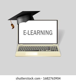 e-learning concept design, vector illustration graphic