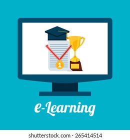 e-learning concept design, vector illustration eps10 graphic 